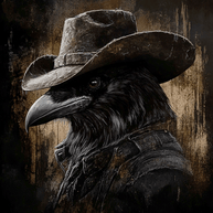 Dark Raven Cowboy Print