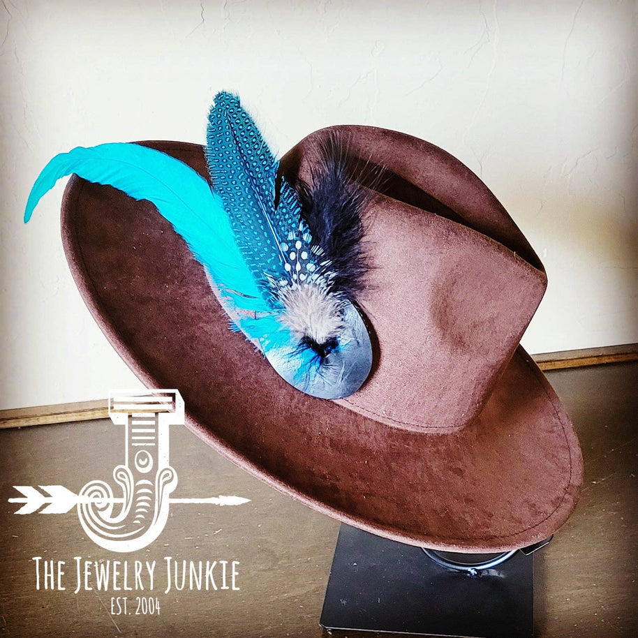 Turquoise Spotted Feather Hat Band
