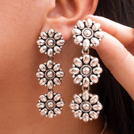 Sterling Flower Trio Earrings | By KKB