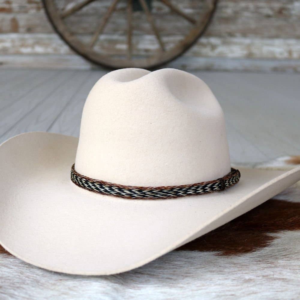 5-Strand Braided Horsehair Hat Band, Buckskin