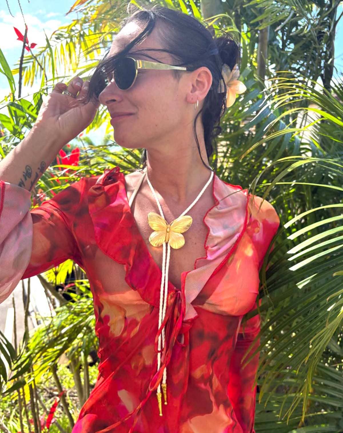 Gold Butterfly Bolo Tie