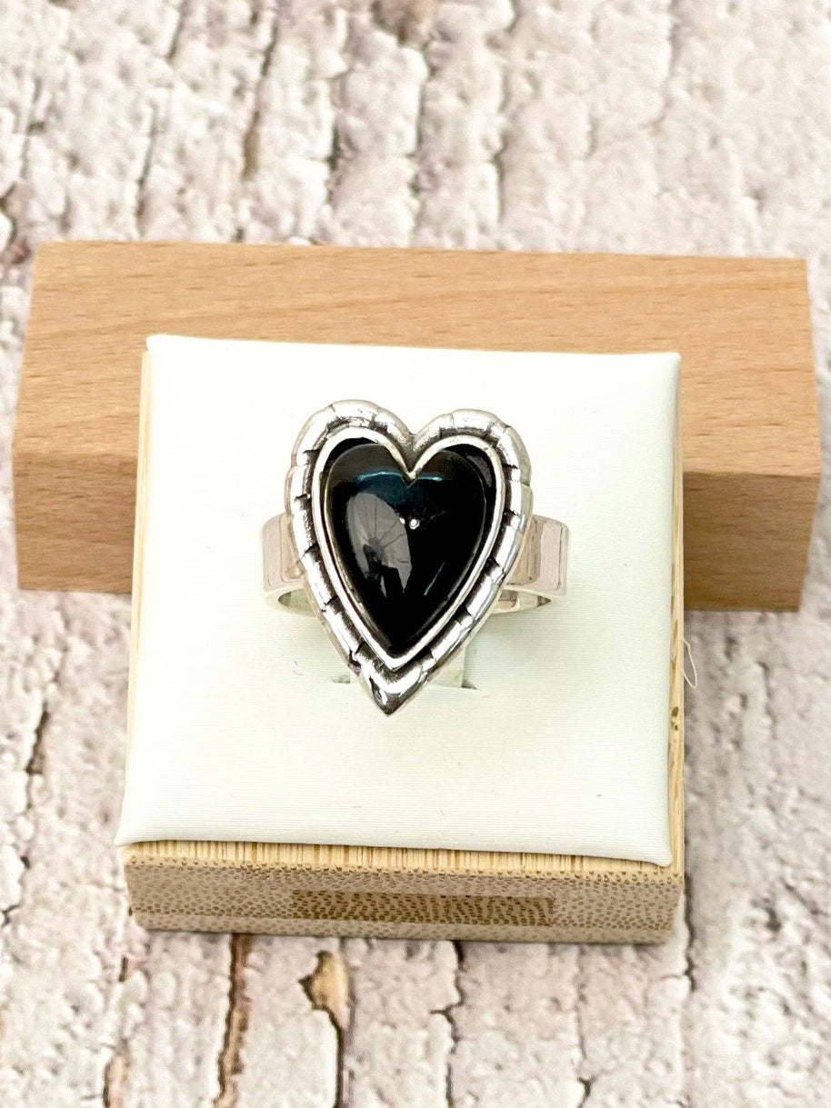 Love Is In The Air Heart Slab Ring