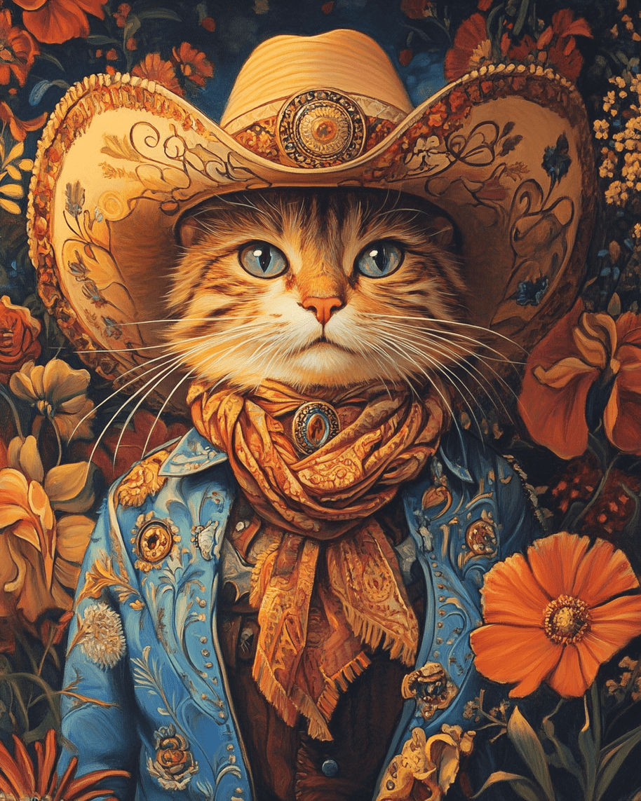 Cowboy Cat Dude - Wall Art Print