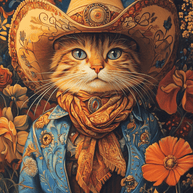 Cowboy Cat Dude - Wall Art Print