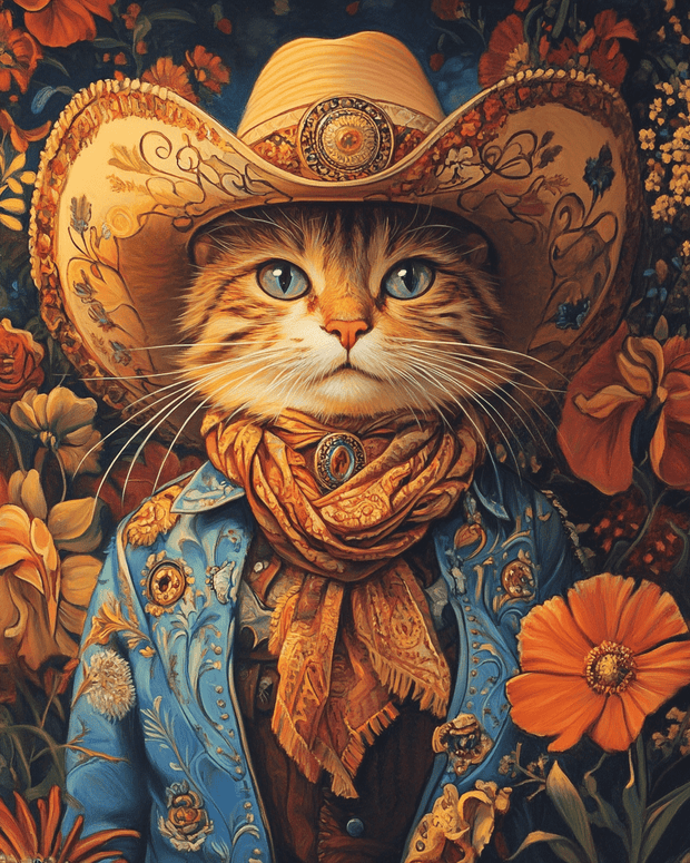Cowboy Cat Dude - Wall Art Print