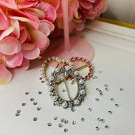 Tee Tie Round Gold with Blingy Clear Rhinestones
