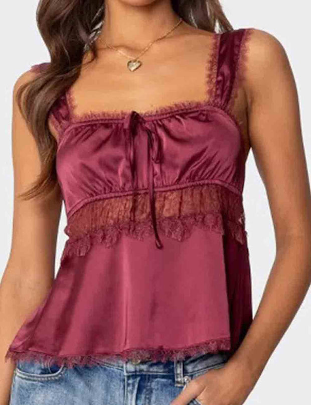 Backless Babydoll Tank Top, Burgundy