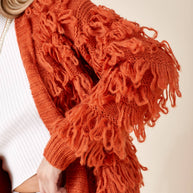 Orange Fringe Cardigan