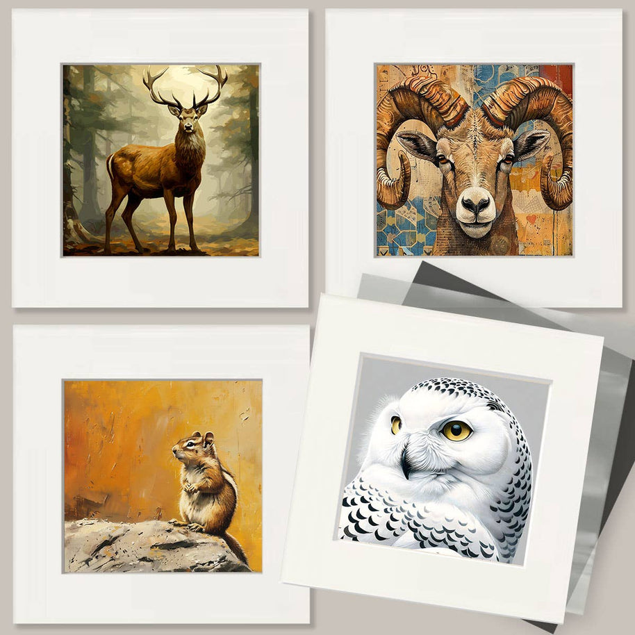 Abstract Snowy Owl Art Print
