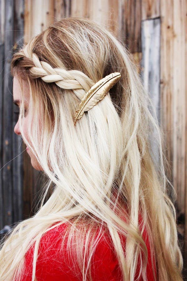 Vintage Feather Hair Clip