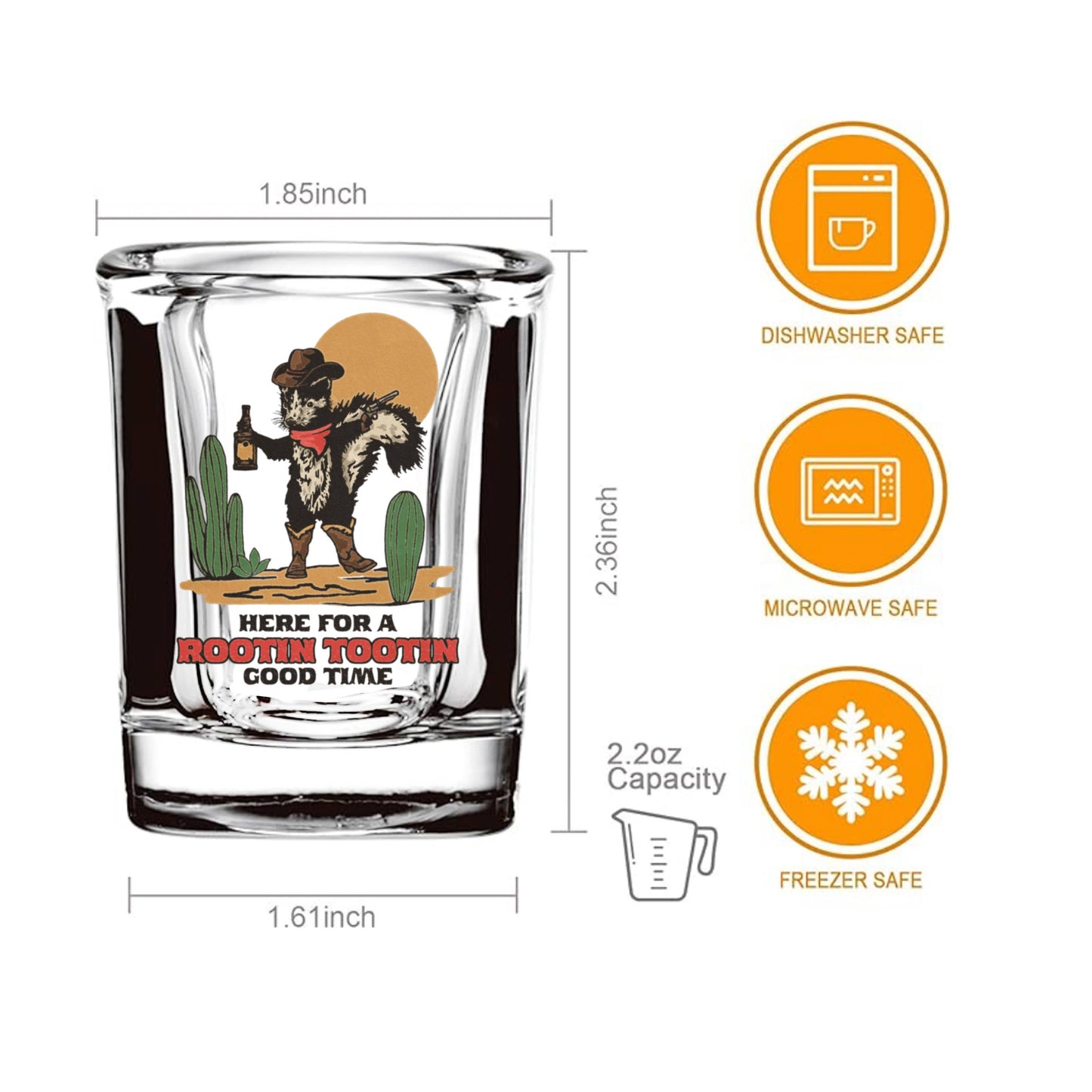 Skunk Cowboy: Rootin Tootin Shot Glass 