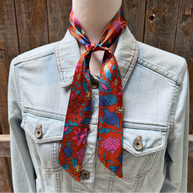 Blue and Rust Western Skinny Mini Wild Rag / Cowgirl Necktie #TW333
