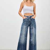 Mid-Rise Wide Leg Jeans