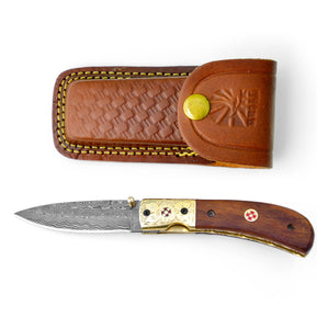 Titan Nebula Cascade Damascus Steel Pocket Knife