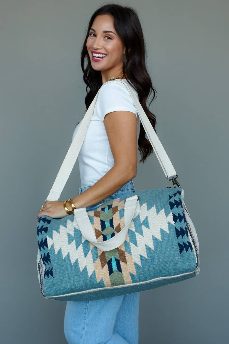Lt. Blue Western Duffel Bag