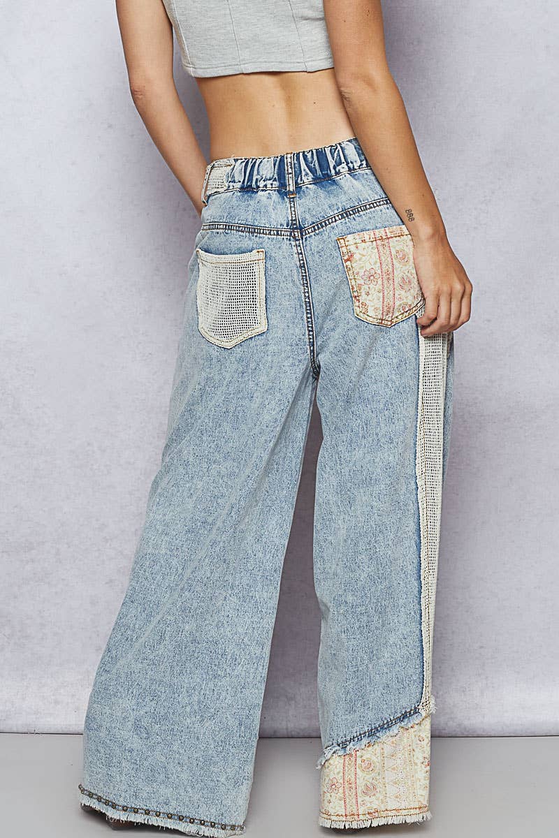 Patchwork & Stud Jeans
