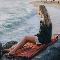 Rust Red Baja Thunderbird Mexican Blanket