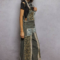 Patchwork & Studs Overalls