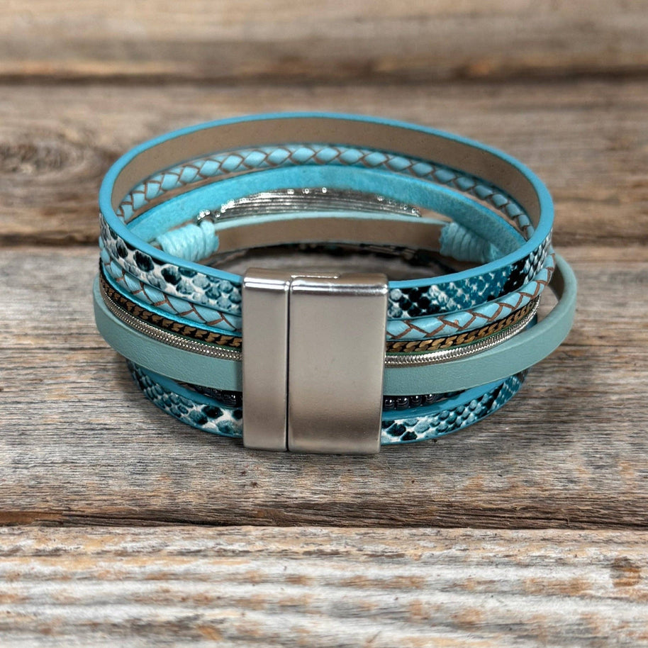 Blue Boho Wrap Bracelet