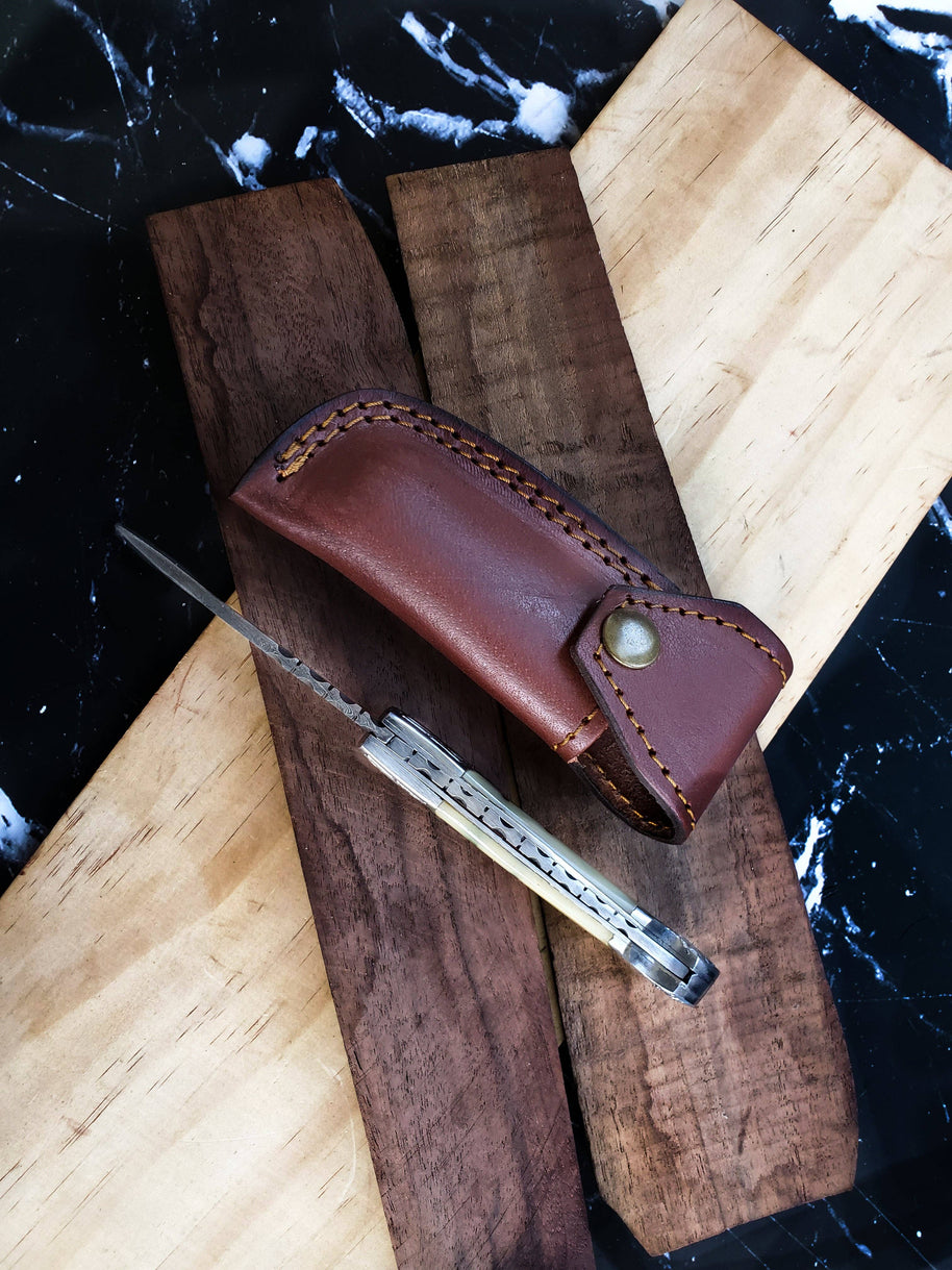 Bone & Engraved Pocket Knife