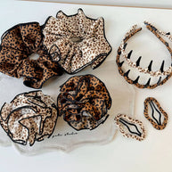 Leopard Bow Flower Claw Clip