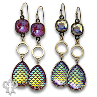 Swarovski® crystals Iridescent rainbow teardrop earrings