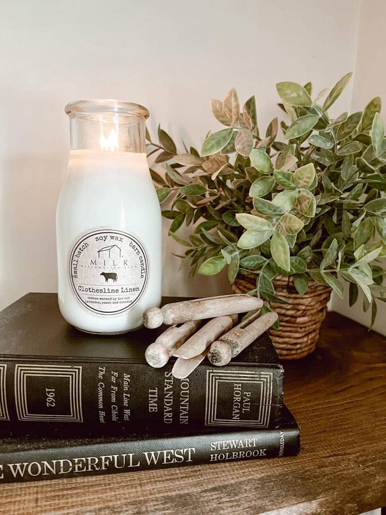 Milk Bottle Candle, Be Happy