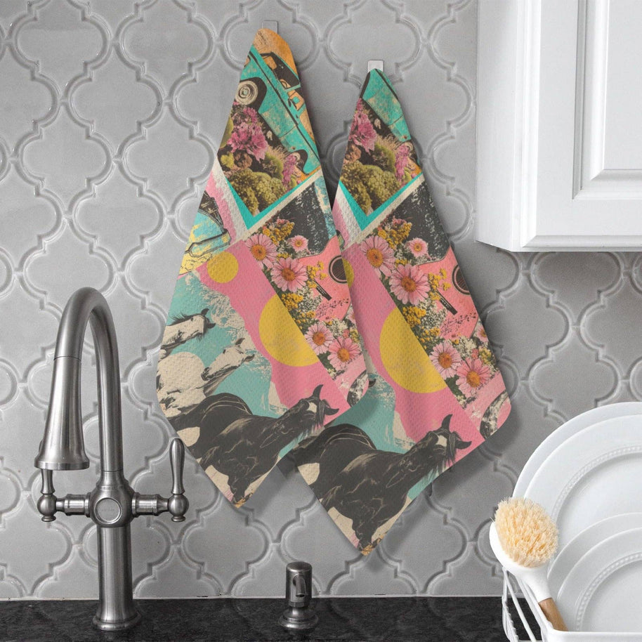Retro Pop Western Dish Towels