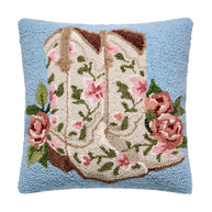 Floral Cowgirl Boots Hook Pillow