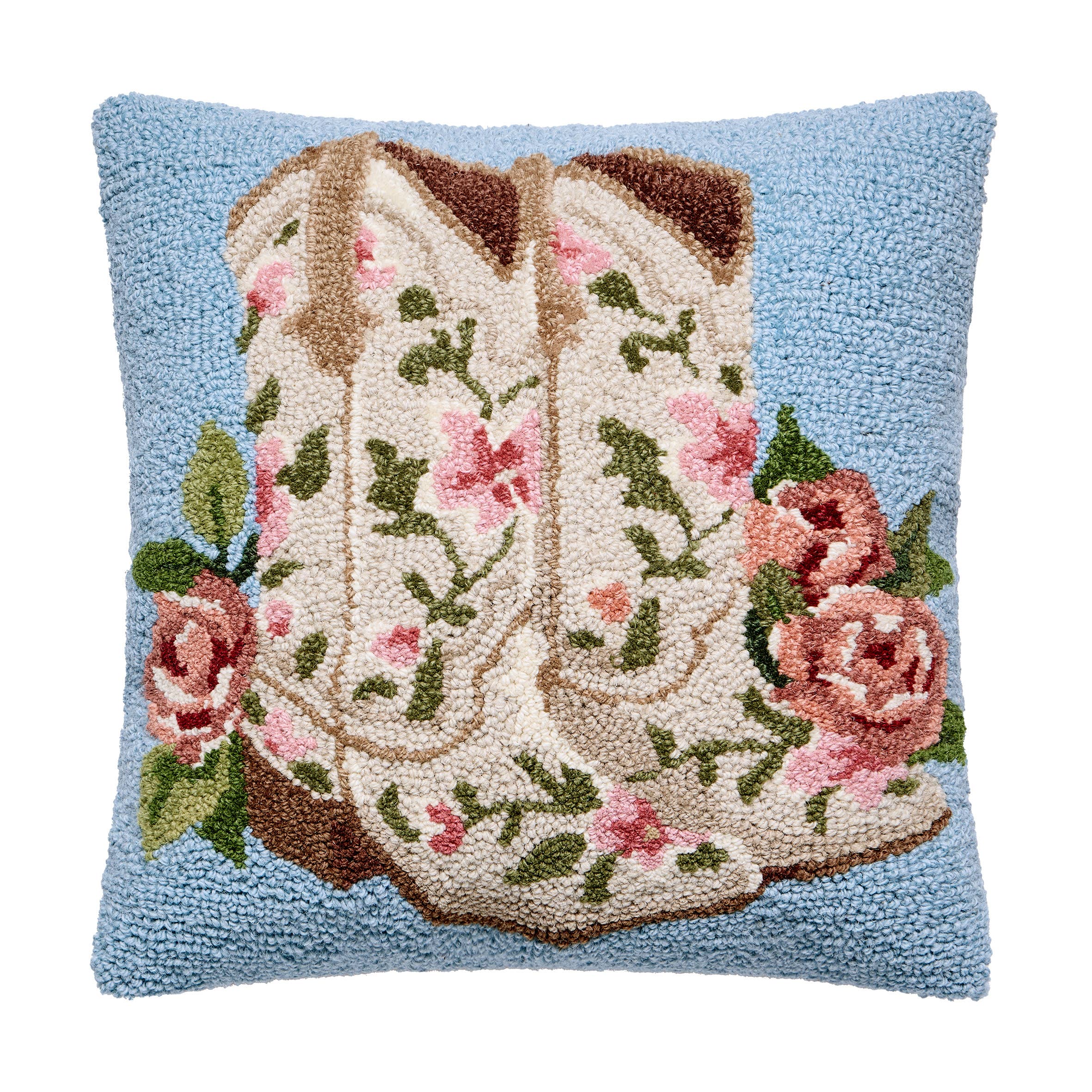 Floral Cowgirl Boots Hook Pillow