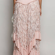 Reverse Ruffle Lace Skirt