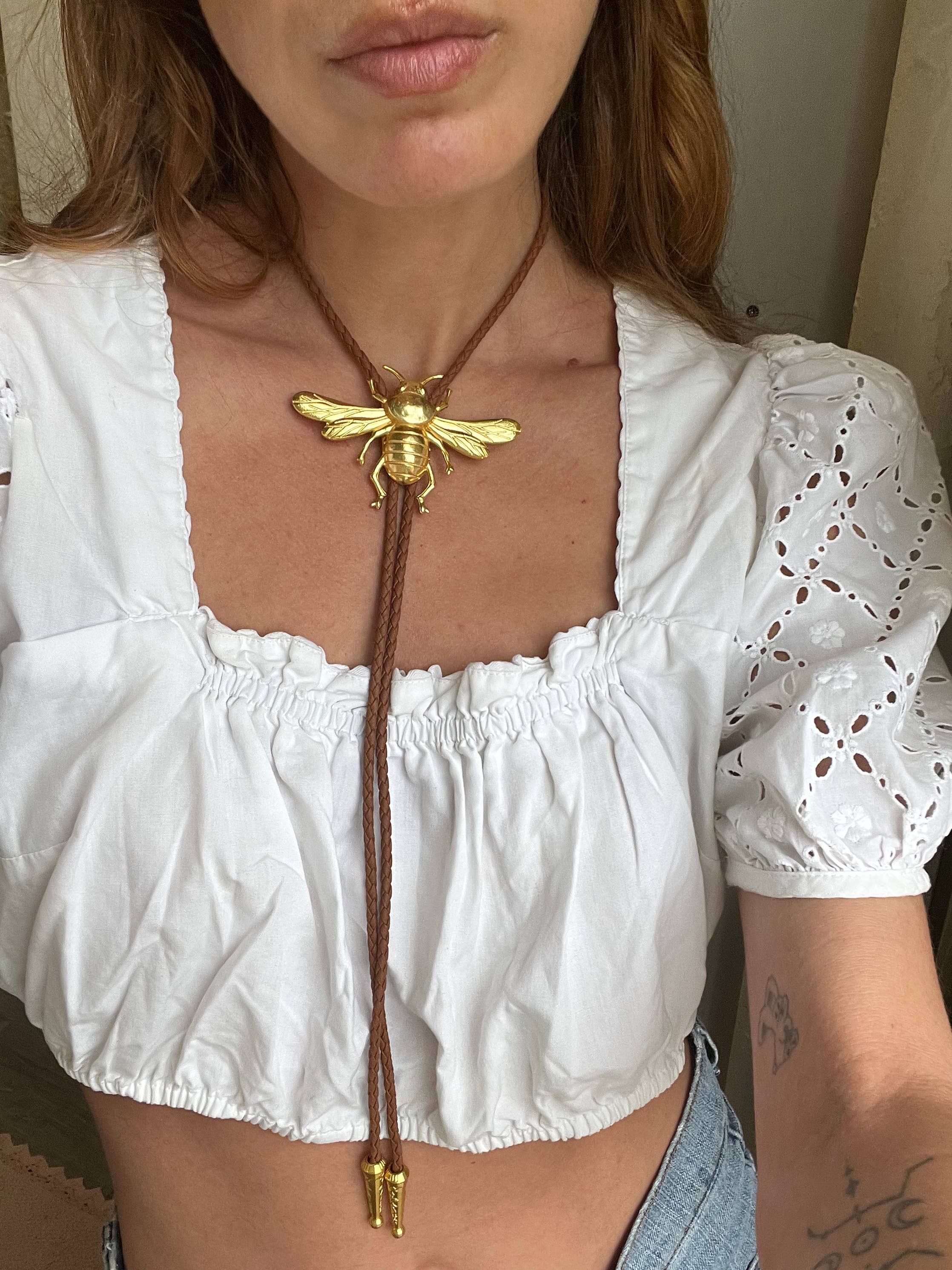 Gold Bumblebee Bolo Tie
