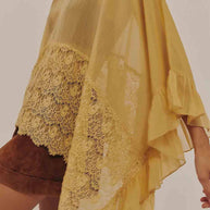 Lace Ruffle Batwing Blouse