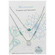 Moonstone with Turquoise Silver Duo Set