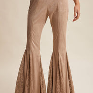 Lace Inset Flare Pants