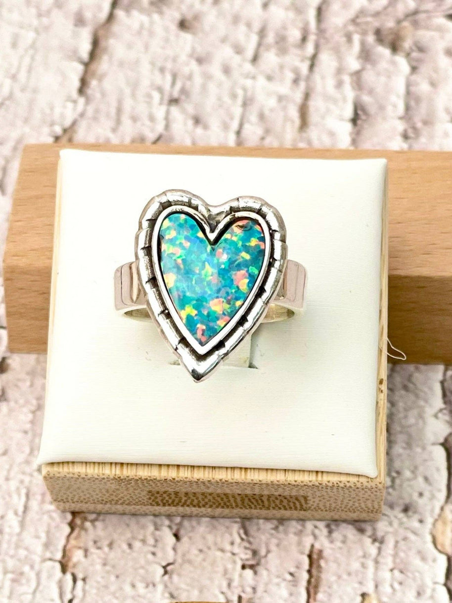 Love Is In The Air Heart Slab Ring