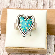 Love Is In The Air Heart Slab Ring