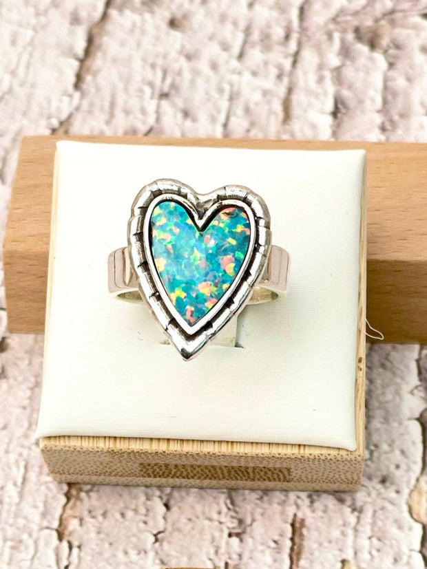 Love Is In The Air Heart Slab Ring