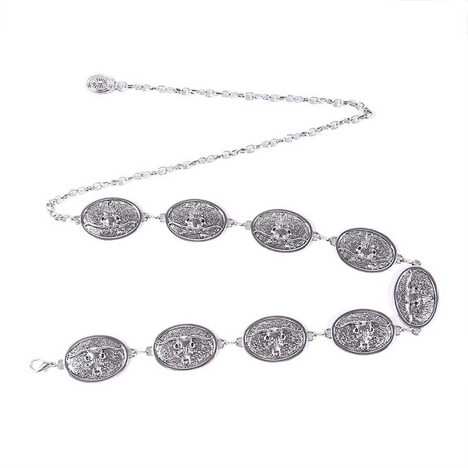 Oval Longhorn concho Belt