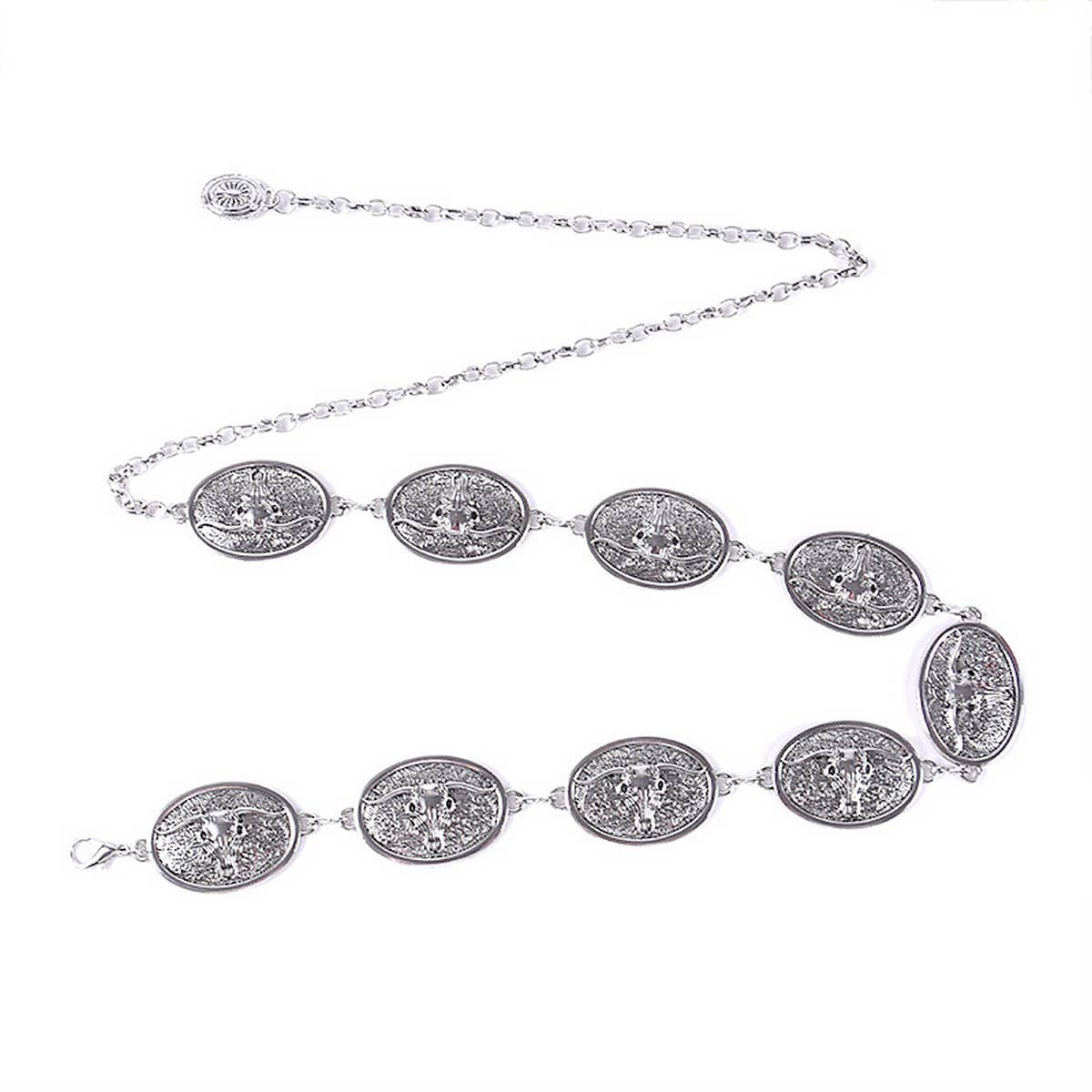 Oval Longhorn concho Belt