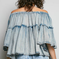 Off Shoulder Bell Sleeve Blouse