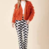 Orange Fringe Cardigan