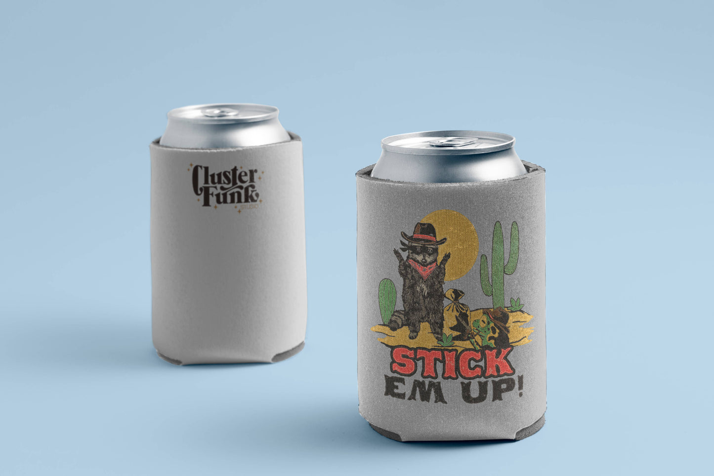 Raccoon Cowboy Koozie