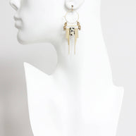 ArtDeco Dalmatian jasper hoop earrings