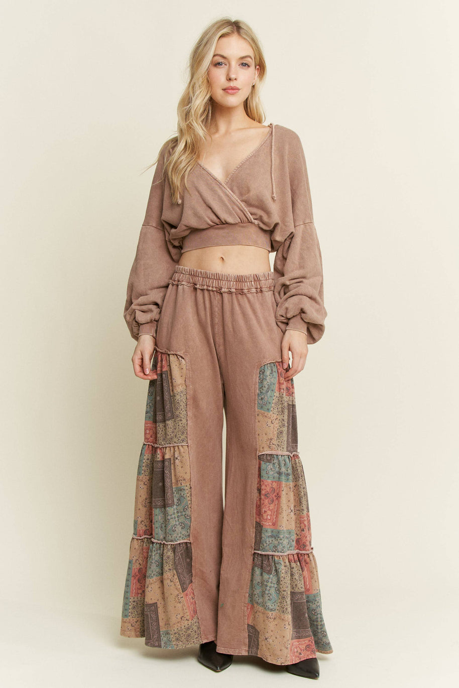 Tiered Boho Wide Leg Pants