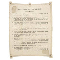 Canvas Wall Hanging - 10 Rules for being Human