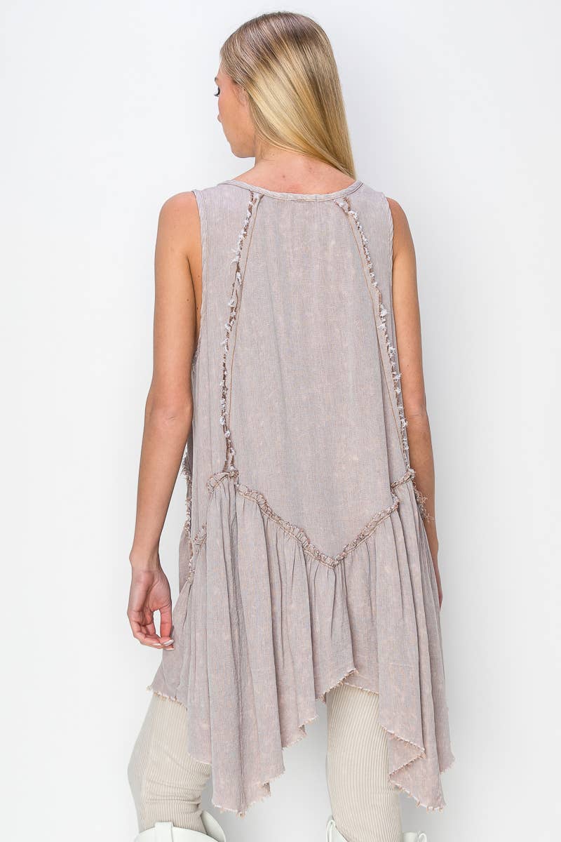 Mineral Wash Boho Tunic