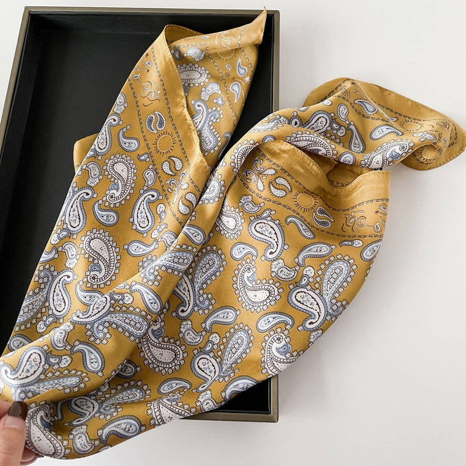 Paisley Satin Square Scarf