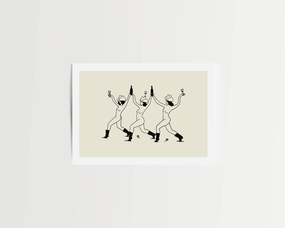 Western Wine Vintage Wall Art Print