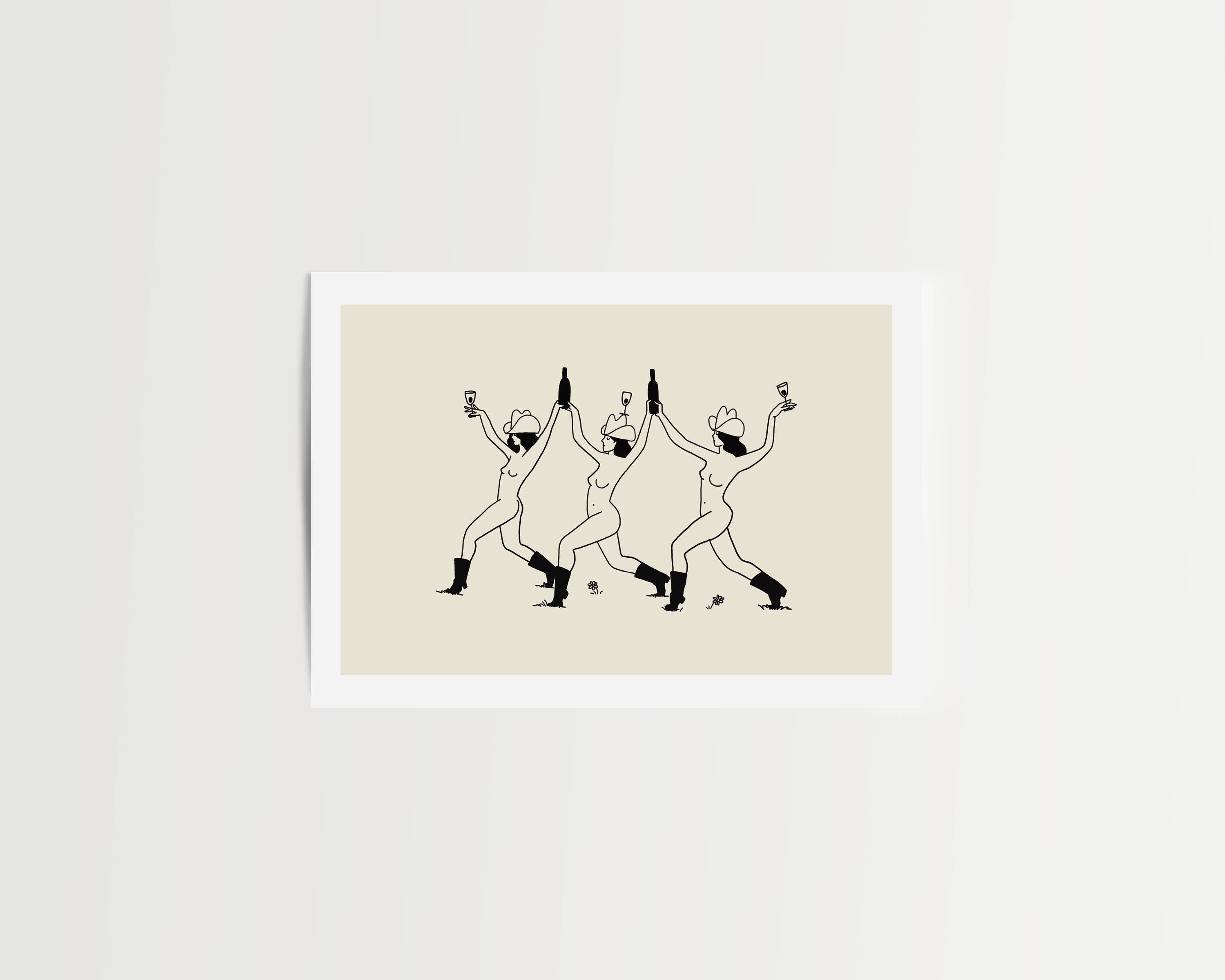 Western Wine Vintage Wall Art Print
